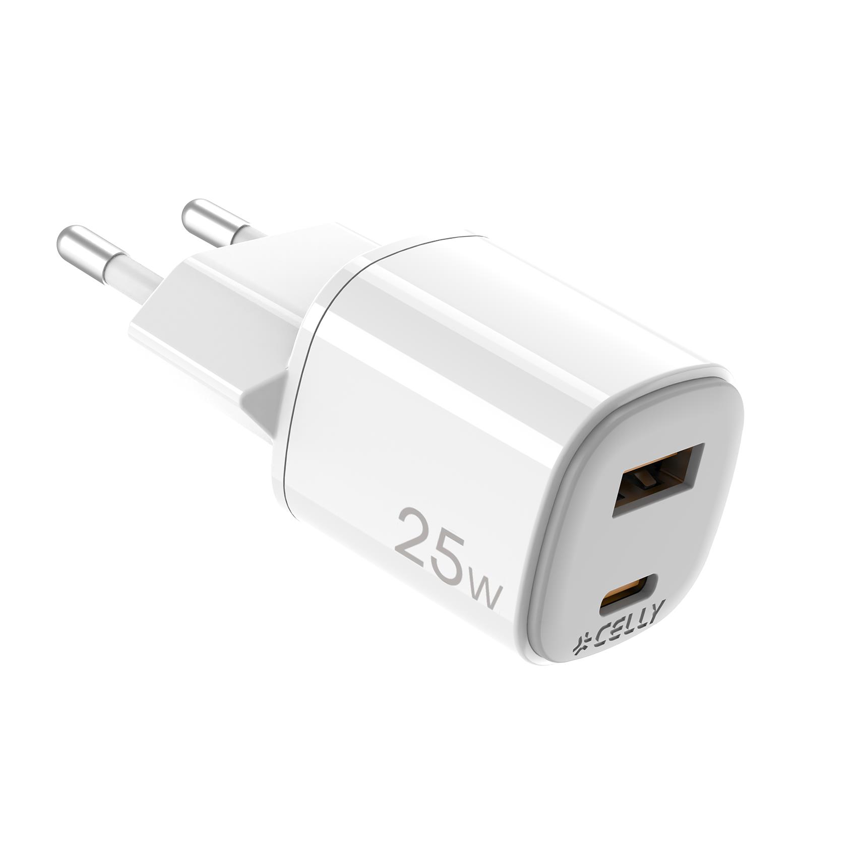 USB-A/USB-C WALL CHARGER GAN 25W WH