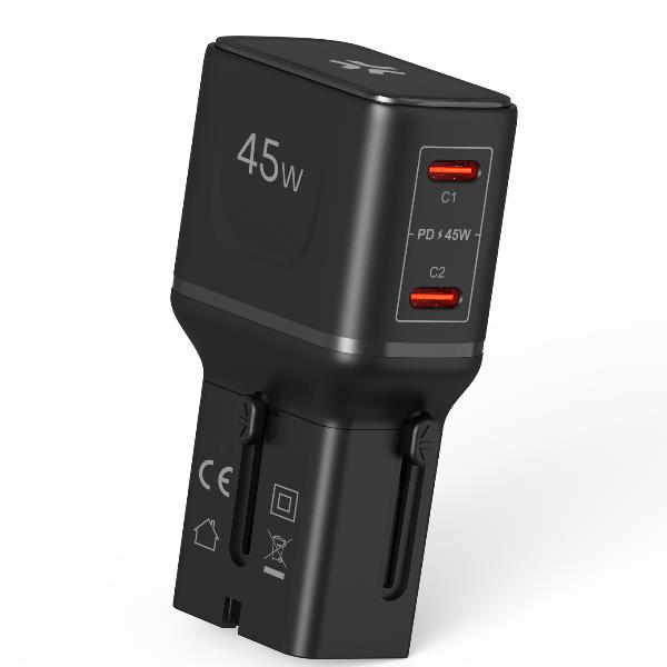 2USB-C MULTIPLUG SLIM 45W BLACK