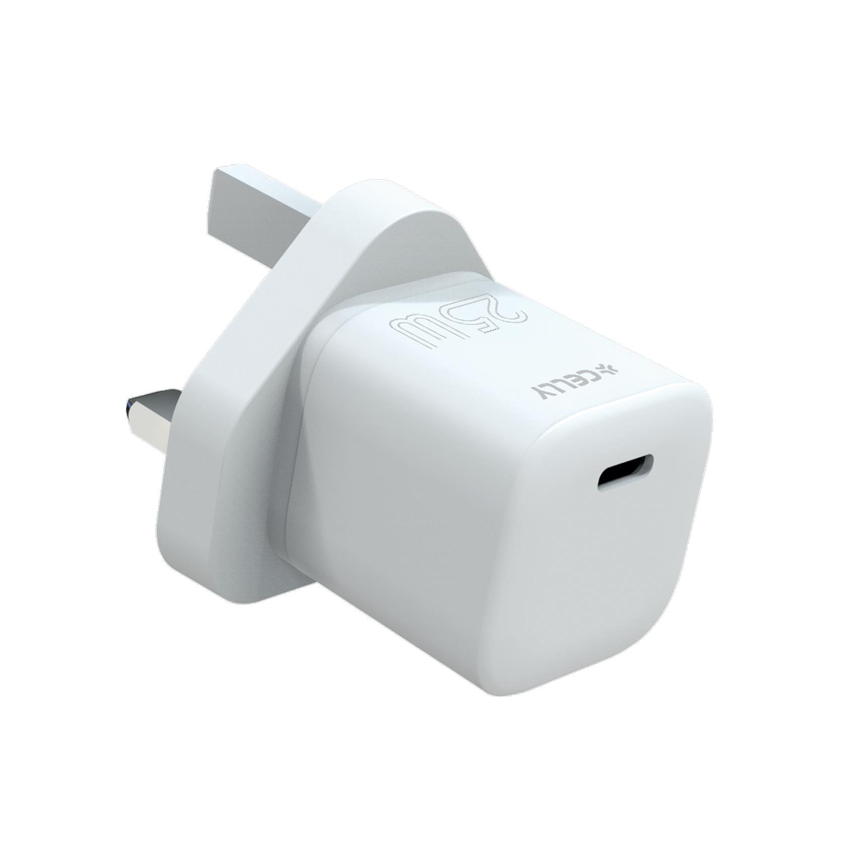 UK WALL CHARGER COMPACT USBC 25W WH