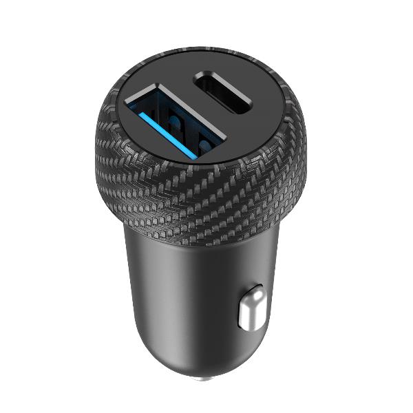 USB-C/USB-A CAR CHARGER 45W BLACK
