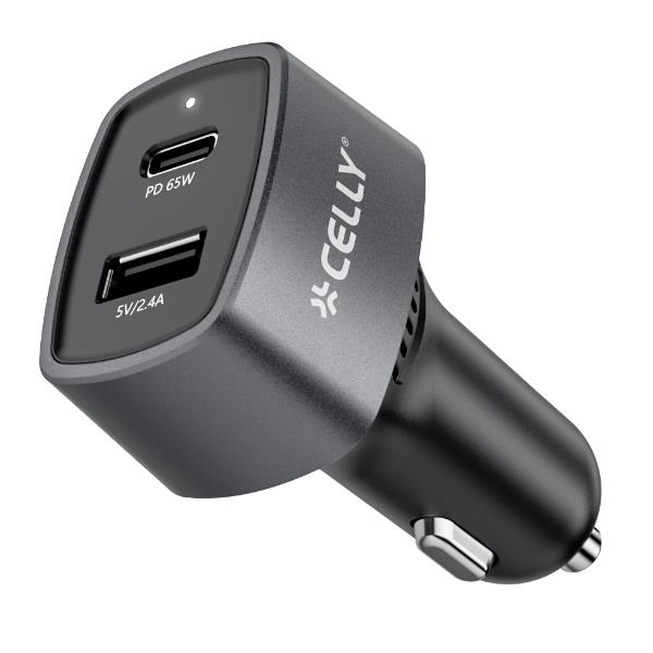 USB-C/USB-A CAR CHARGER 65W BLACK