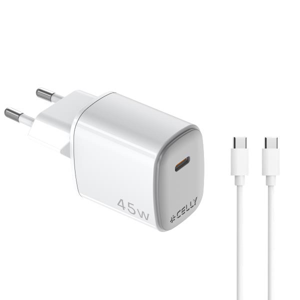 USB-C WALL CHRGR GAN 45W+USBC CABLE