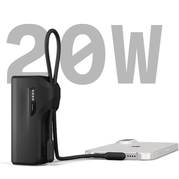 BATTERY BANK USB-C 5K CABLE BLACK