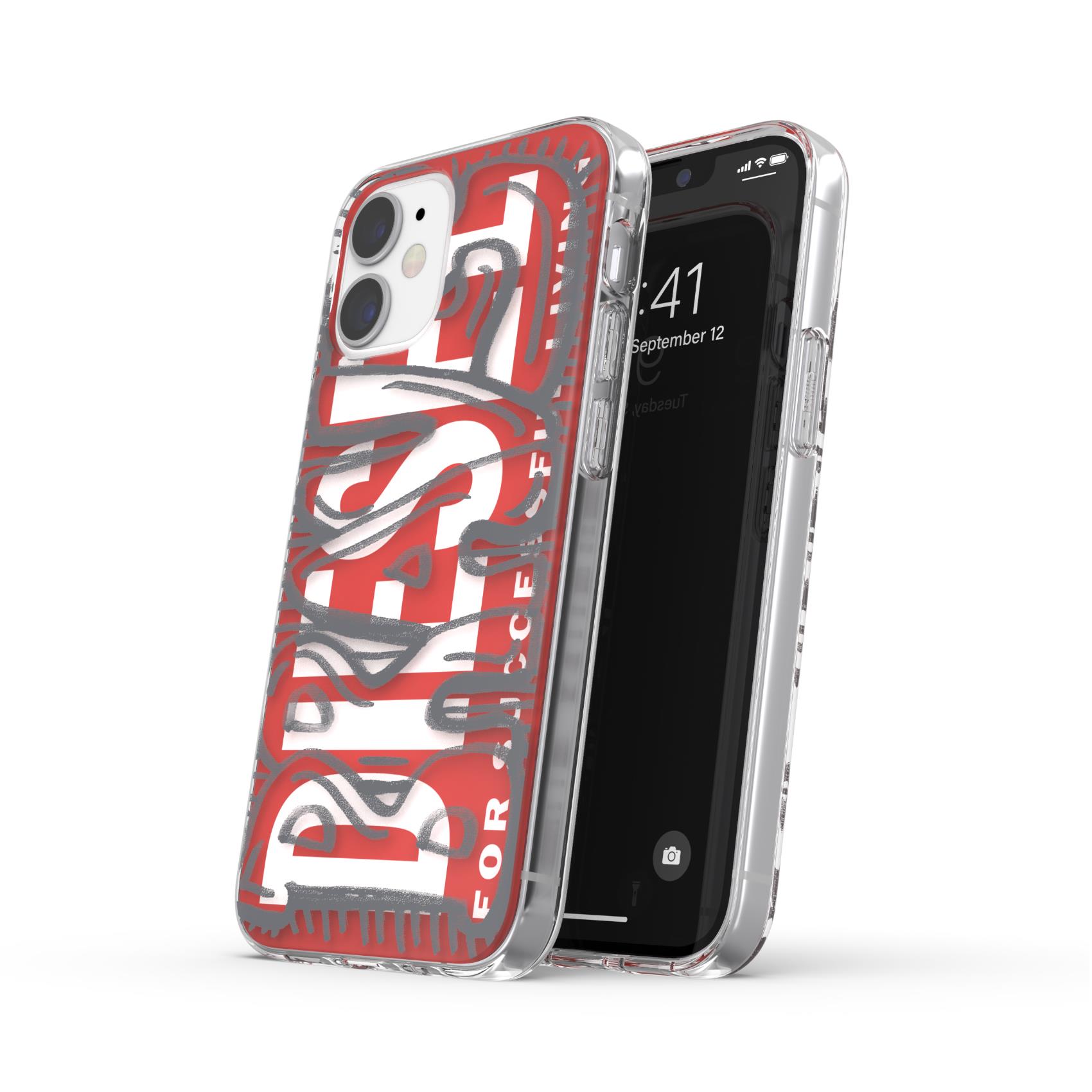 DIESEL COVER IPHONE 12 MINI CLR/RED