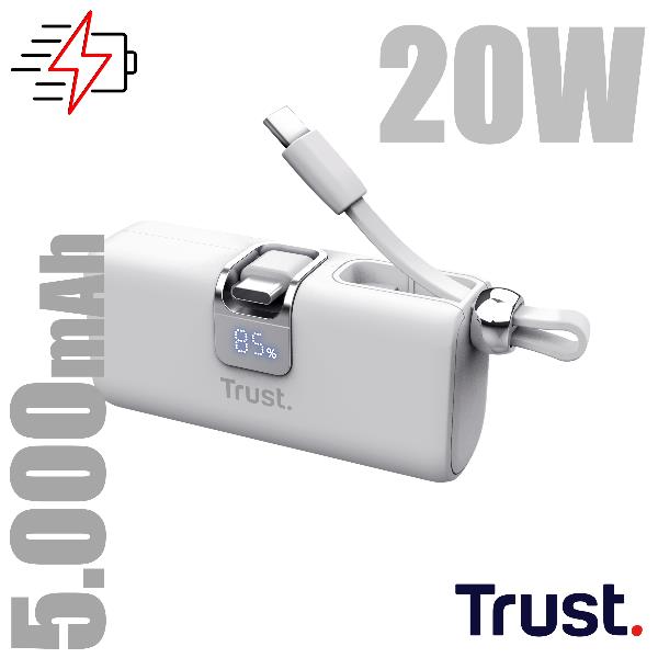 PACTO 5000 PD POCKET POWERBANK WHT